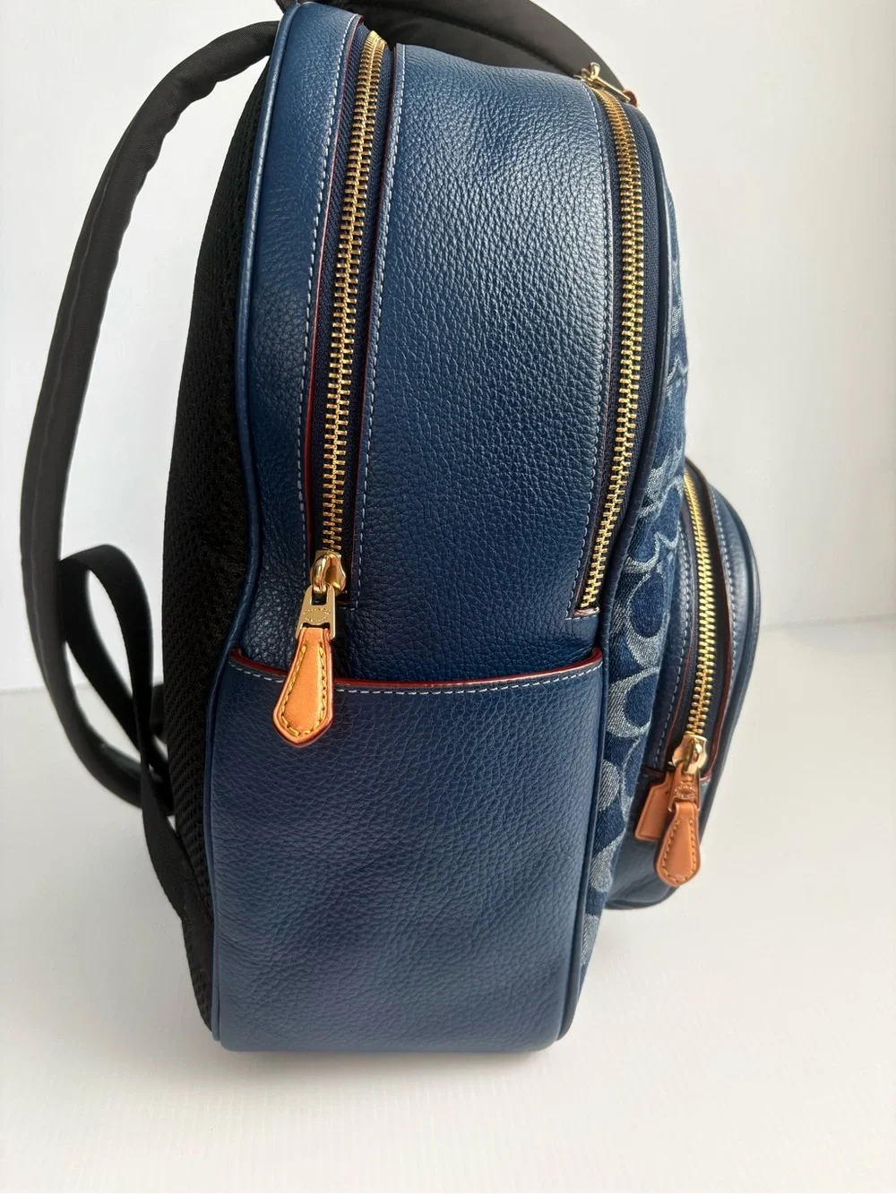 Coach Denim Court Backpack In Signature Canvas Leather Authentic Mint Condition